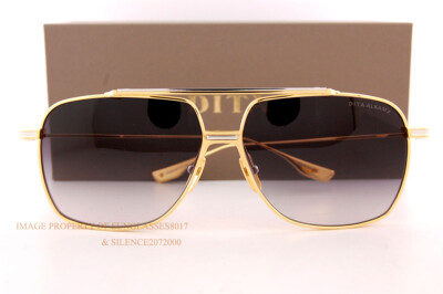 Pre-owned Dita Brand  Sunglasses Alkamx Dts100-a-01 Yellow Gold-silver/dark Grey In Gray