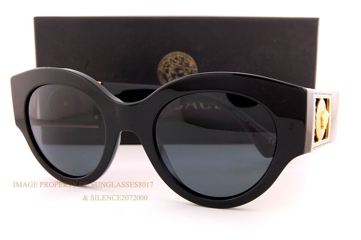 Pre-owned Versace Brand  Sunglasses Ve 4438b Gb1/87 Black/dark Gray For Women