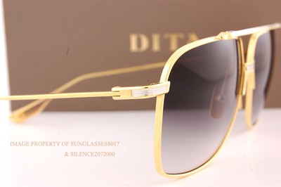 Pre-owned Dita Brand  Sunglasses Alkamx Dts100-a-01 Yellow Gold-silver/dark Grey In Gray