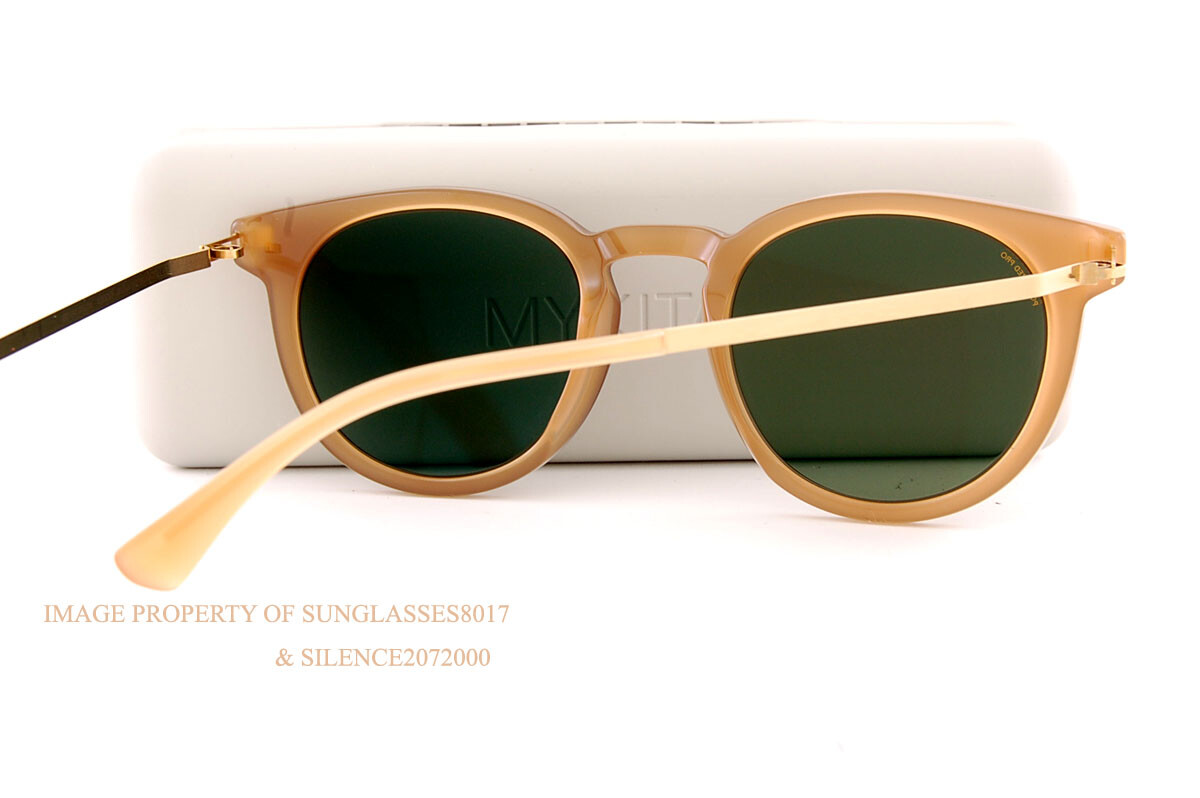 Pre-owned Mykita Sunglasses Lahti C99 Brown/dark Brown/glossy Gold/polarized Pro Green In Polarized Pro Green 15