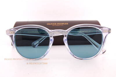 Pre-owned Oliver Peoples Sunglasses Desmon Sun Ov 5454su 1101p1 Crystal/teal Polarized In Blue
