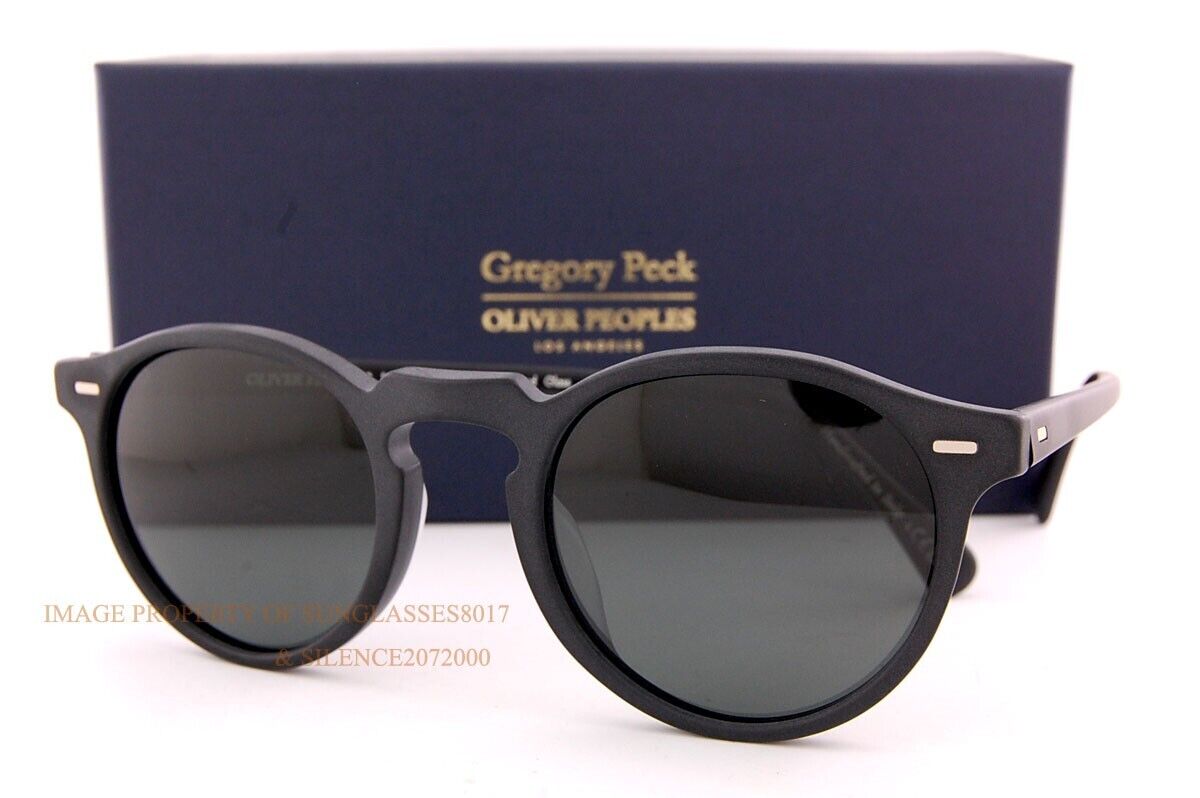 Pre-owned Oliver Peoples Brand  Sunglasses Gregory Peck Sun Ov 5217s 1031p2 Matte Black In Gray