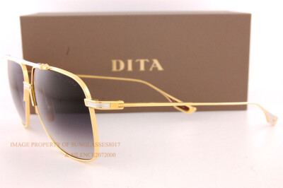 Pre-owned Dita Brand  Sunglasses Alkamx Dts100-a-01 Yellow Gold-silver/dark Grey In Gray