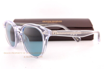 Pre-owned Oliver Peoples Sunglasses Desmon Sun Ov 5454su 1101p1 Crystal/teal Polarized In Blue