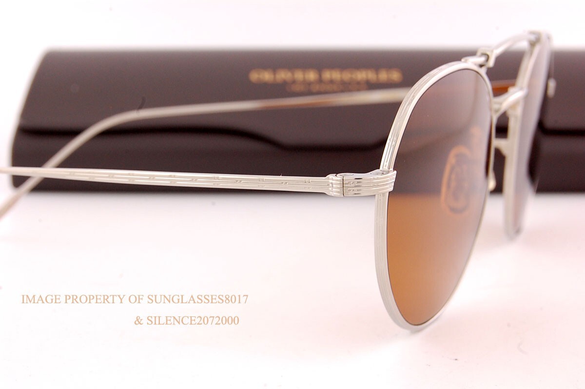 Pre-owned Oliver Peoples Sunglasses Reymont Ov 1309/st 503653 Silver/cognac In Brown