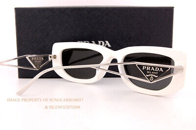 Pre-owned Prada Brand  Sunglasses Pr 14ys 142 5s0 Talc/dark Gray For Women