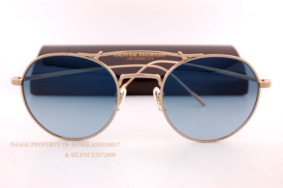 Pre-owned Oliver Peoples Sunglasses Reymont Ov 1309/st 5292q8 Gold/marine Gradient In Blue