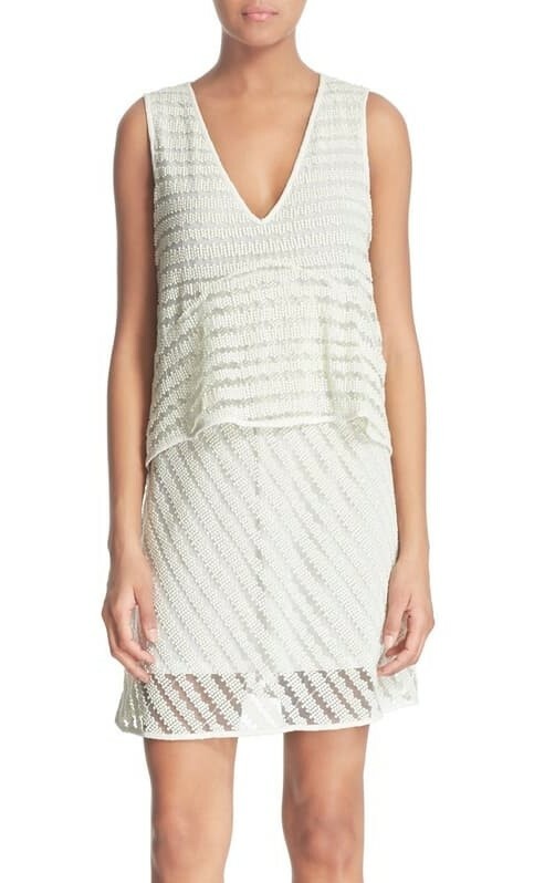 See by Chloé 237629 Womens Graphic Lace Popover Dress Natural White Size 38 IT