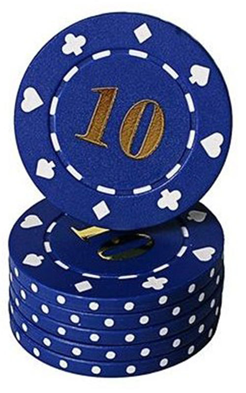 NUMBERED POKER CHIPS HOT STAMPED GOIL FOIL BOTH SIDES 11.5G SUITED