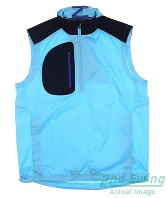 New W/ Logo Mens Zero Restriction Bolt  Vest Medium Bermuda Blue/Navy MSRP $155