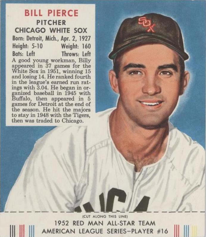 Red Man Tobacco All-Star Team 1952 - Billy Pierce #16