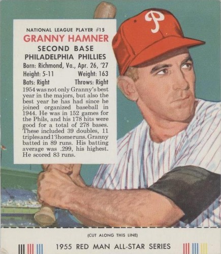 1955 Red Man Tobacco All-Star Team - Granny Hamner #15