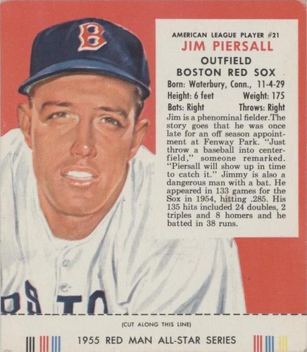 1955 Red Man Tobacco All-Star Team - Jim Piersall #21