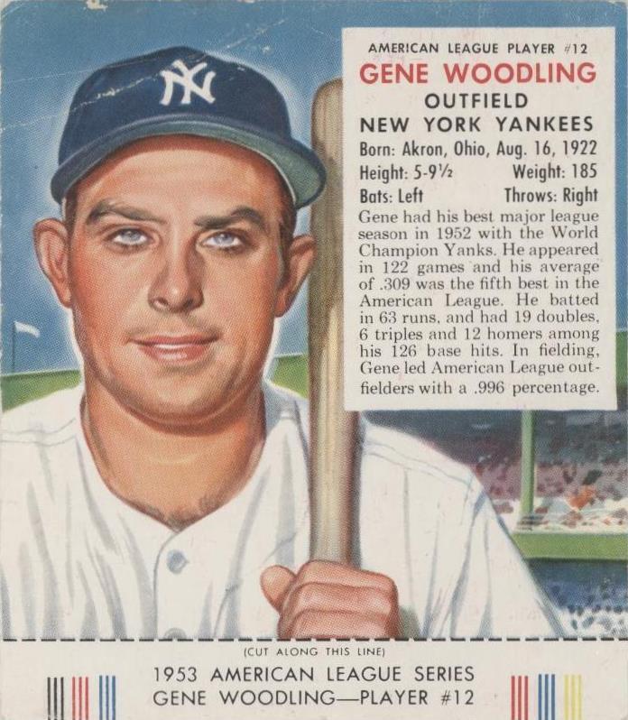 1953 Red Man Tobacco All-Star Team - Gene Woodling #12