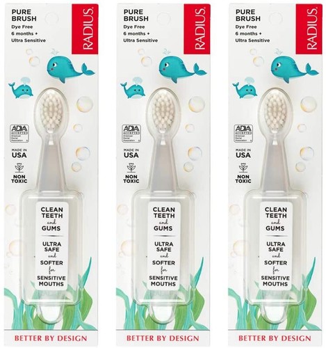 Radius Pure Baby Toothbrush Designed for Delicate Teeth and Gums for Children 6