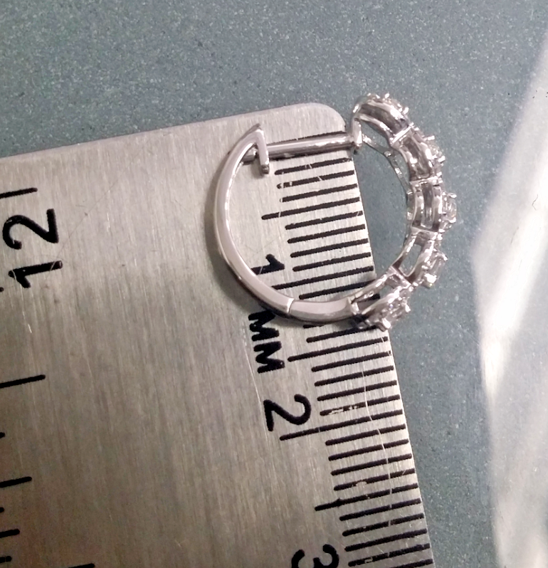 Pre-owned Handmade Steal Deal 1.10 Carat Natural Round Diamonds Hoops Huggies Earrings In 14k Gold In White