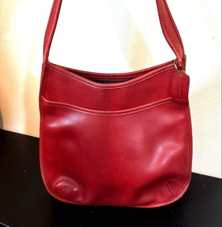 Old Coach 9047 Shoulder Bag Red Vintage JAPAN USED | eBay