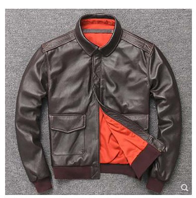 Pre-owned Karl Men's Bomber Leather Jacket In Black
