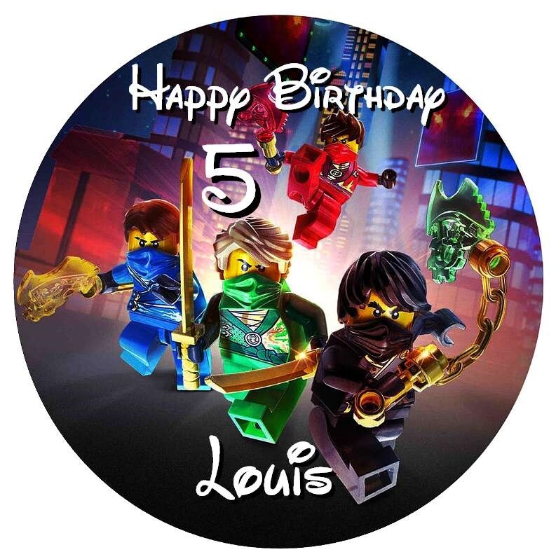 Tortenaufleger Ninjago - rund 20cm - Oblate/Dekorpapier - Geburtstag-Party