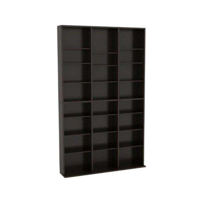 Adjustable Wood Media Storage Shelf Bookcase DVD CD Rack Tower 40"x71" Espresso