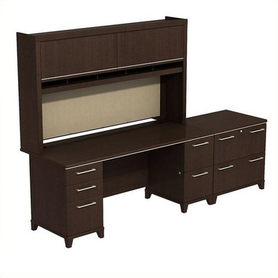 Bush Northfield Double Pedestal Desk Cherry Ex17718 For Sale