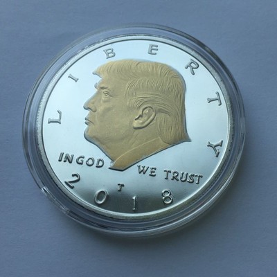 NEW 2018 US President Donald Trump Inaugural 2 Tone Commemorative Novelty Coin G