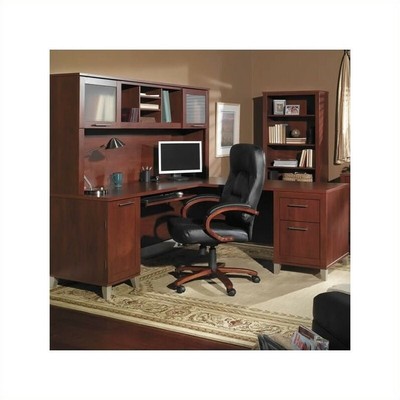 Bush Furniture Somerset 4 Piece 60" L-Shape Office Set in Ha