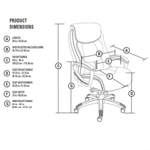 Serta 44942 Smart Layers Executive Tranquility Office Chair Multicolor