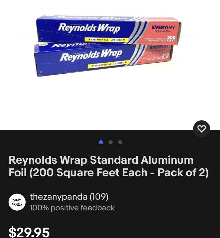 Reynolds Wrap Standard Aluminum Foil (400 Feet Total - Pack of 2)  Buy 3 Get $20