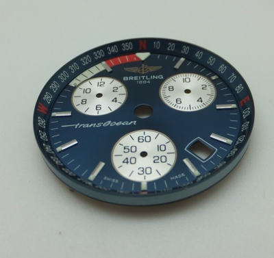 BREITLING TRANSOCEAN QUARTZ A53340 WATCH BLUE DIAL 30 MM NOS