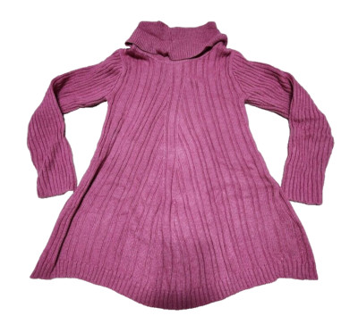 Soft Surroundings Sweater Size XS Pink Oversized Tunic Thick Knit Pullover Cable
