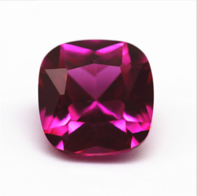 High hardness CUSHION ROSE RED RUBY LAB-CREATED LOOSE GEMSTONES 4mm-12mm 1pcs