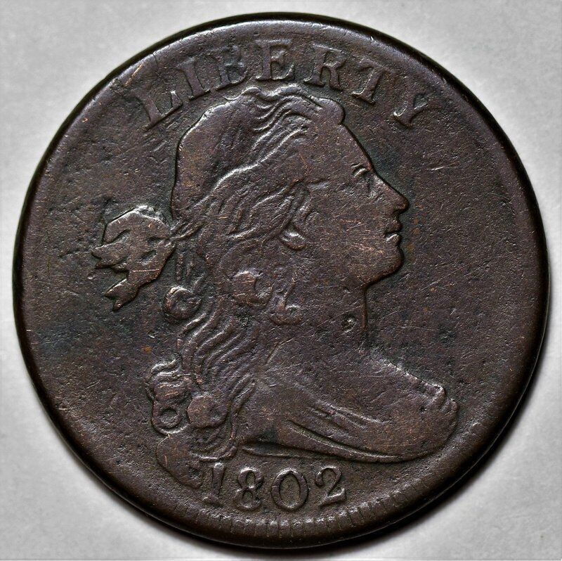 1802 Draped Bust Large Cent - US 1c Copper Penny Coin - L20