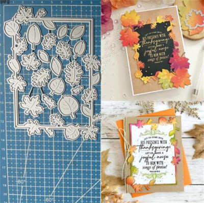 Leaves Frame Metal Cutting Dies Scrapbook Embossing Card Stencil Template Crafts