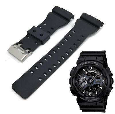 Black Resin Rubber Replacement Watch Band Strap Fits Casio G-Shock GA-110