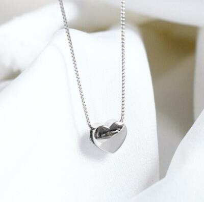 Adorable Simple Tiny Love Heart Silver SP Pendant Necklace
