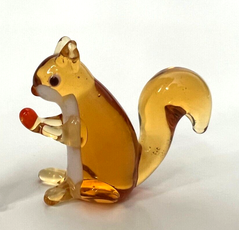 Murano Glass Handcrafted Unique Art, Lovely Squirrel Figurine Size 1, Glass Art