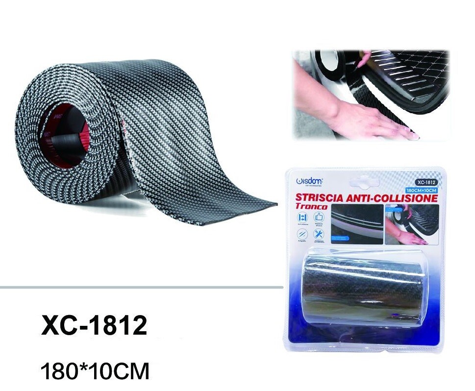 Rotolo Adesivo Carbonio Protezione Portiera Cofano Auto 180x10cm Xc-1812 wis