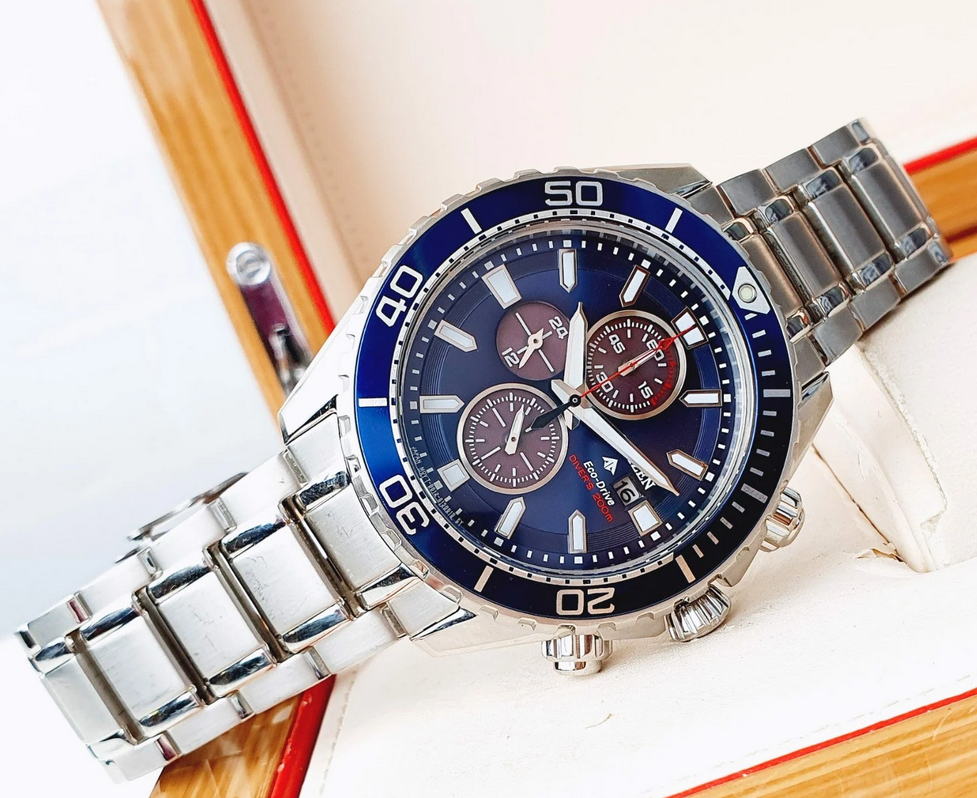 Pre-owned Citizen Ca0710-58l Promaster Diver Blue Dial Men's Watch