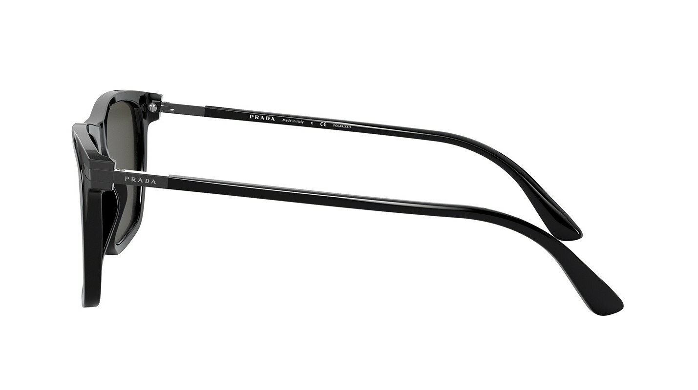 Pre-owned Prada Lettering Logo Spr 62ts Blue And Silver/brown (ki8-8c1) Sunglasses In Grey Polarized