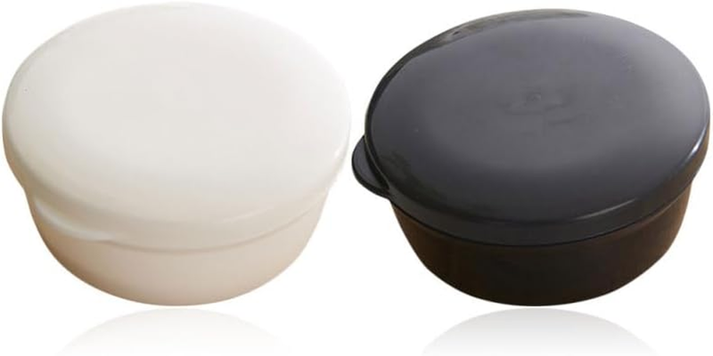 2 Pcs Portable Soap Boxes with Lids round Soap Holder Cases with Drainable Desig