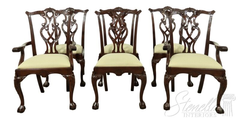 L33487EC: Set Of 6 Chippendale Ball & Claw Mahogany Dining Chairs