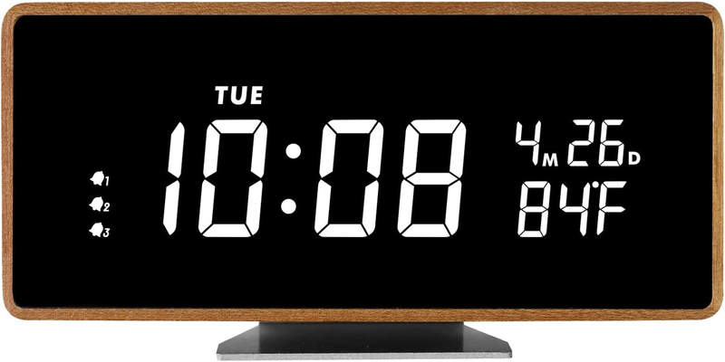 Wooden Desk Clocks With Usb Ports Small Bedside Table Clock