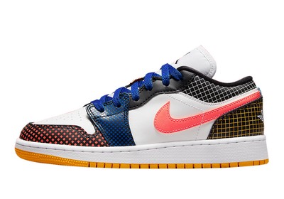 

Кроссовки Jordan 1 Big Kids Low MMD BG White/Bright Mango-Black (DH7547 100)