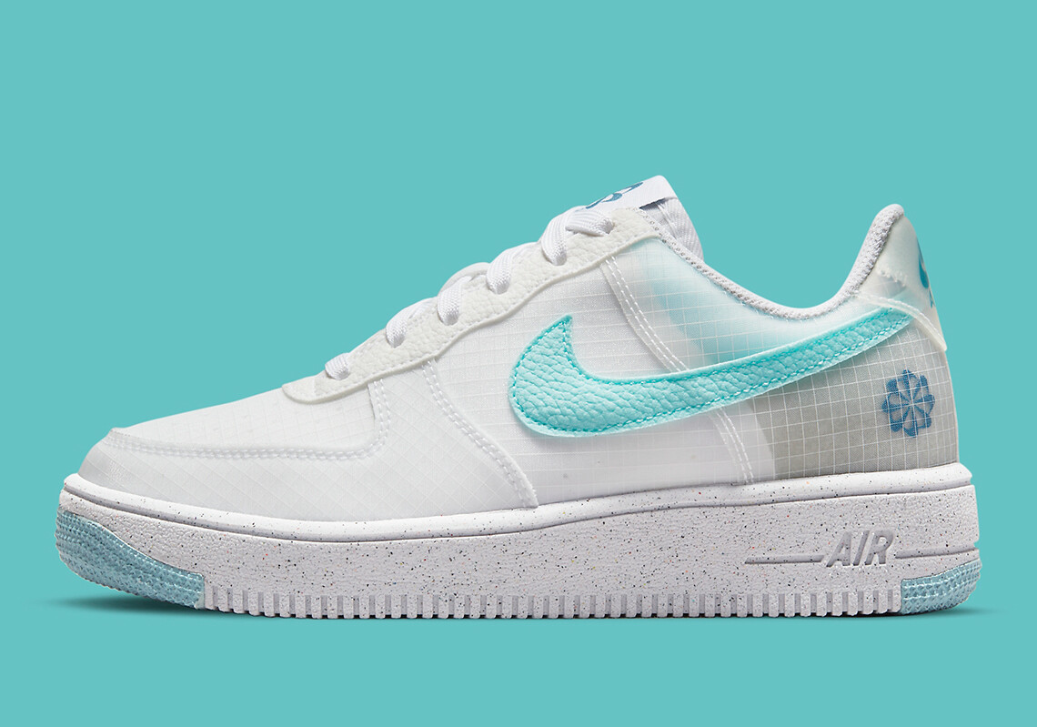 

Женские кроссовки Nike Air Force 1 Crater Low GS White Copa Teal Zero DC9326-100, 3,5 года = 5, Белый, Nike Air Force 1