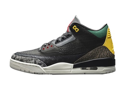 Big Kids Jordan Retro 3 Animal Instinct 2.0 Черный/Темно-зеленый (CV3583 003)