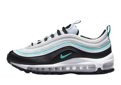 

Nike Air Max 97 Tiffany для больших детей, белый/тропический твист-черный (DM3158 100), White/tropical twist-black