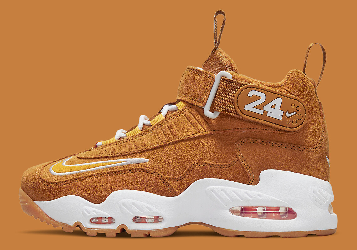 

Женские кроссовки Nike Air Griffey Max 1 GS Wheat Flax Pollen, белые DO6685-700, размер 4Y = 5,5, Коричневый, Nike Air Griffey Max