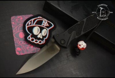 NEW Microtech Socom Shadow S/E DLC M390 Blade w/ Lg Playge Skull & Skull Patch