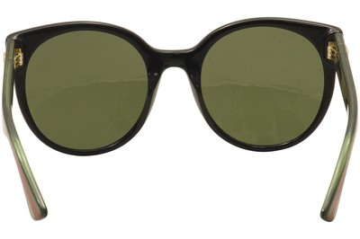 Pre-owned Gucci Women's Gg0035sn 002 Black/green/red Fashion Sunglasses 54mm
